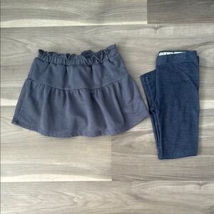 Gray Ruffle Skirt and Leggings Set